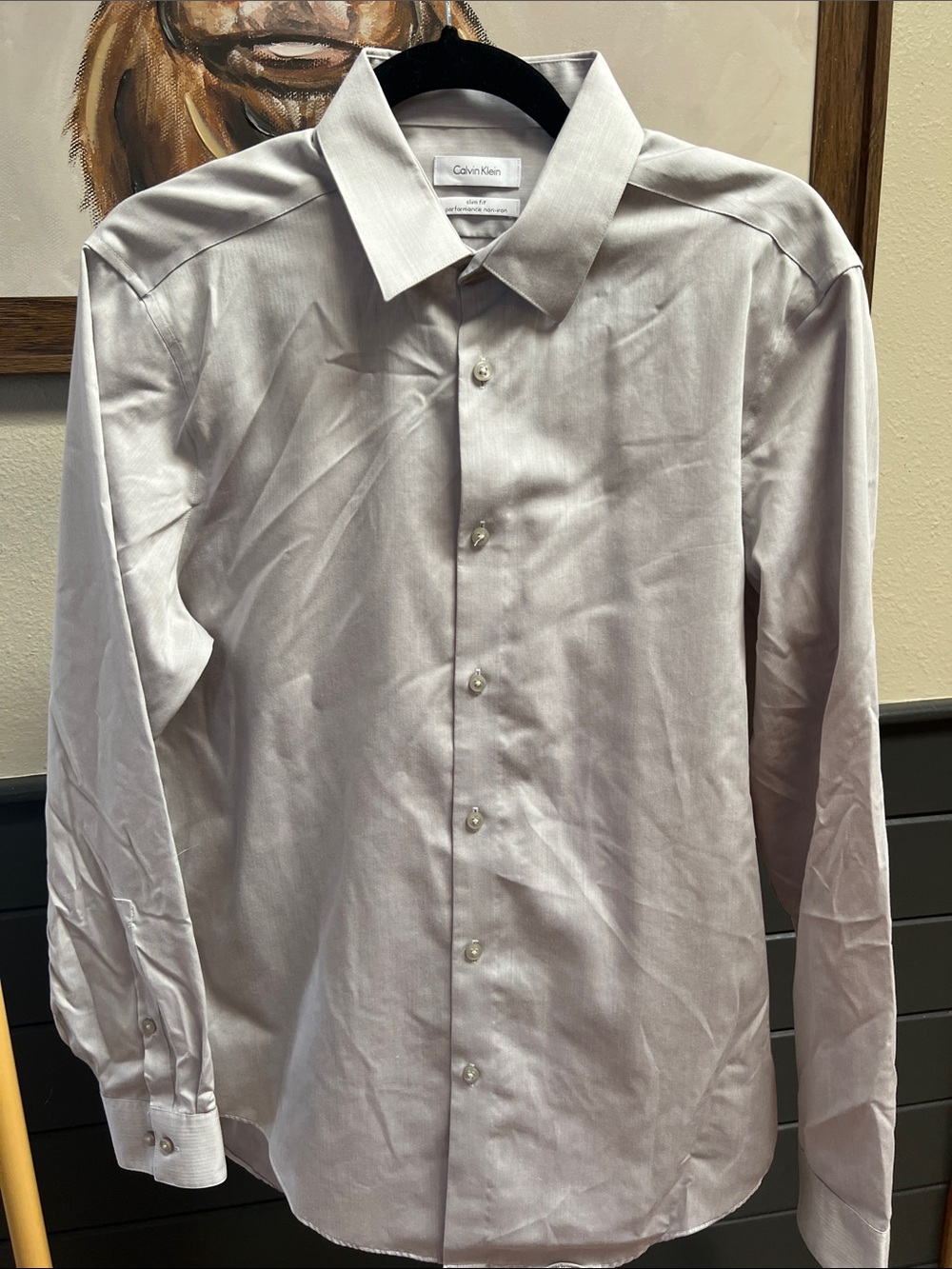 Calvin Klein Men's Light Silver Dress Shirt